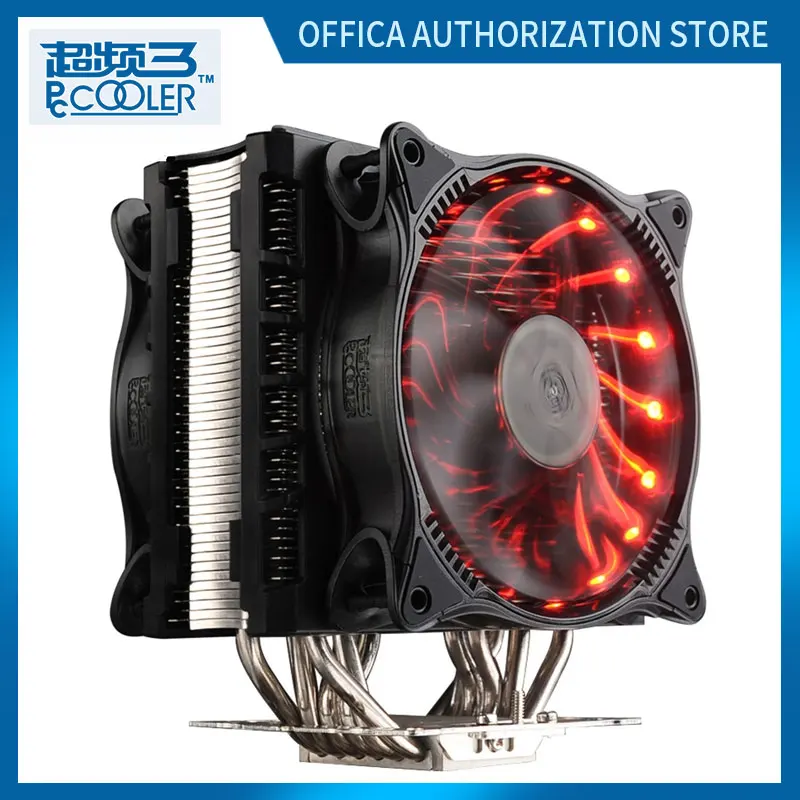 Pccooler CPU Radiator 6 Heat Pipes Nickel-plated Heat Sink RGB Radiator 12CM Silent Dual Fan LED Seven Colors Support Intel AMD
Pccooler CPU Radiator 6 Heat Pipes Nickel-plated Heat Sink RGB Radiator 12CM Silent Dual Fan LED Seven Colors Support Intel AMD