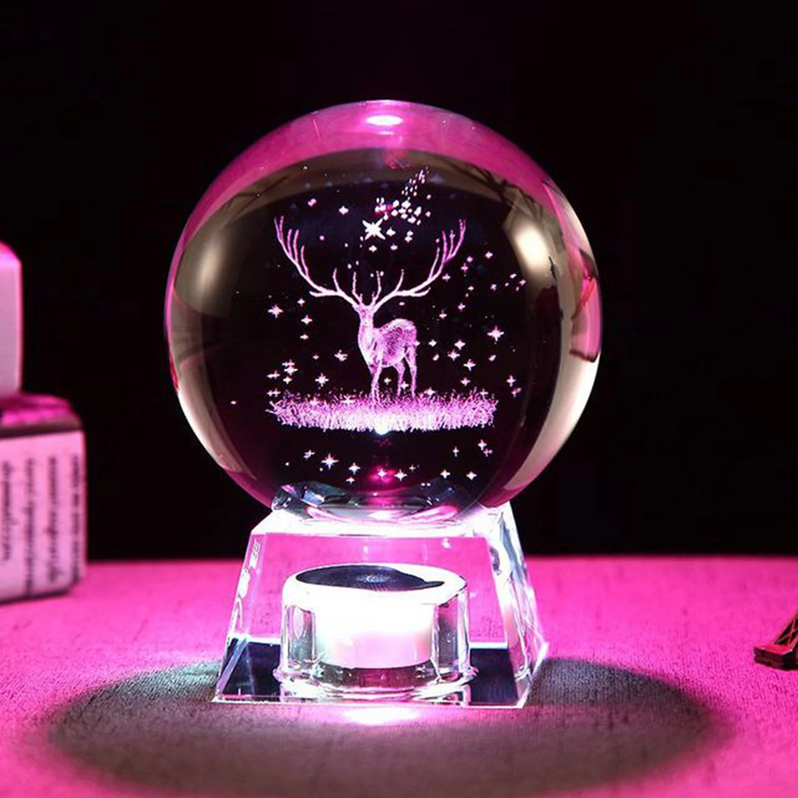 Generic Crystal Snow Globe Elk Solar System MilkyWay Crystal Ball Snow