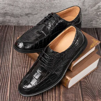 Minimalist Style Authentic Exotic Crocodile Belly Skin Businessmen Dress Shoes Genuine Alligator Leather Male Lace-up Suit Shoes 
Minimalist Style Authentic Exotic Crocodile Belly Skin Businessmen Dress Shoes Genuine Alligator Leather Male Lace-up Suit Shoes