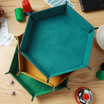 23x23cm Folding Hexagon Dice Tray PU Leather Dice Storage Tray Key Desktop Storage Box Storage Box with 9 Colors
23x23cm Folding Hexagon Dice Tray PU Leather Dice Storage Tray Key Desktop Storage Box Storage Box with 9 Colors