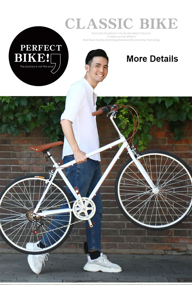 Flash Deal Road Bike 26 inch Retro Variable Speed Light Bicycle Commuter Vintage Adult Student Men And Women Selling 10
