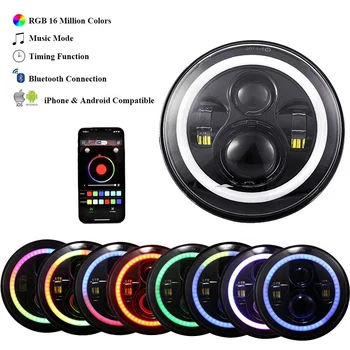 RGB 7" LED Headlight 7 inch Round DRL Headlamp RGB Angel Eye Halo Ring App Controlled for Jeep Wrangler JK LJ CJ TJ
RGB 7" LED Headlight 7 inch Round DRL Headlamp RGB Angel Eye Halo Ring App Controlled for Jeep Wrangler JK LJ CJ TJ