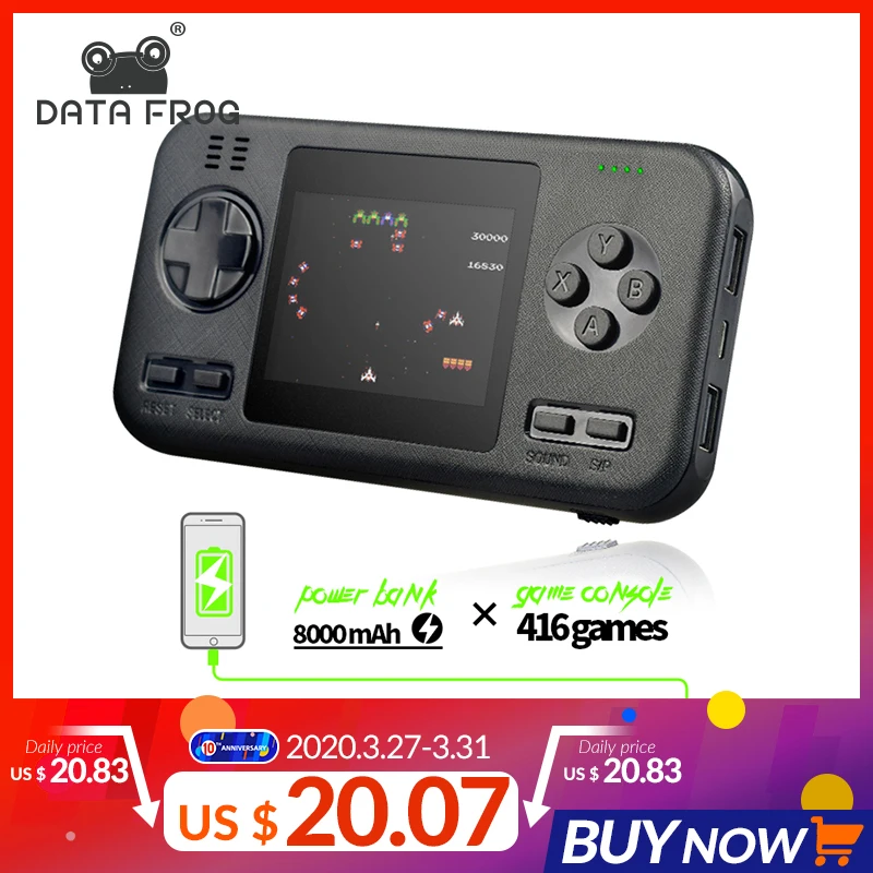 DATA FROG Handheld Mini Handheld Player Console Portable Retro Game Console with 8000mAh Power Bank Buil-in 416 Classic Games
DATA FROG Handheld Mini Handheld Player Console Portable Retro Game Console with 8000mAh Power Bank Buil-in 416 Classic Games