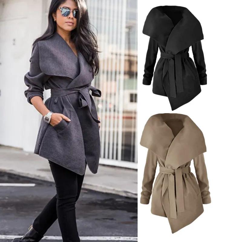 Ladies Warm Turn-down Collar Fashion Women Wind Overcoat with Belt Pockets Slim Solid Long Cardigan Outwear Winter Trench Coat
Ladies Warm Turn-down Collar Fashion Women Wind Overcoat with Belt Pockets Slim Solid Long Cardigan Outwear Winter Trench Coat
