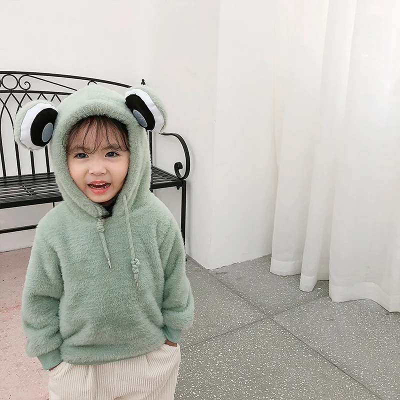 2019 Autumn New Arrival Korean style mink cartoon warm and thickened frog hooded hoodie for cute sweet baby girls and boys
2019 Autumn New Arrival Korean style mink cartoon warm and thickened frog hooded hoodie for cute sweet baby girls and boys