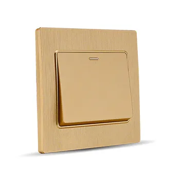Switch socket single gold switch panel wall brushed one open double control fluorescent
Switch socket single gold switch panel wall brushed one open double control fluorescent