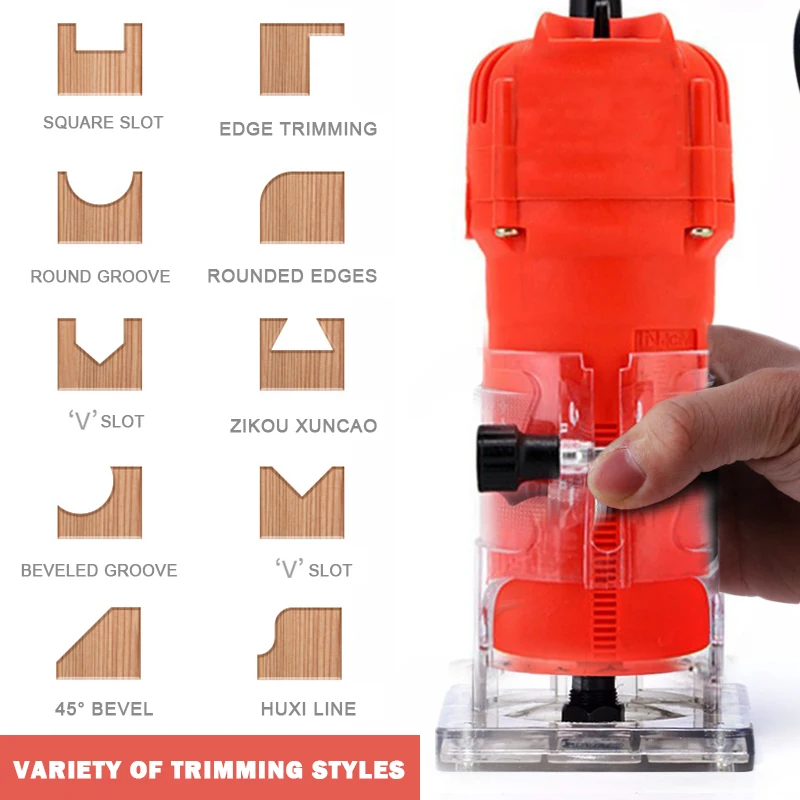Electric Laminate Edge Hand Trimmer Mini Wood Router Carving Machine Carpentry Woodworking Milling Slotting Machine Power Tools
Electric Laminate Edge Hand Trimmer Mini Wood Router Carving Machine Carpentry Woodworking Milling Slotting Machine Power Tools
