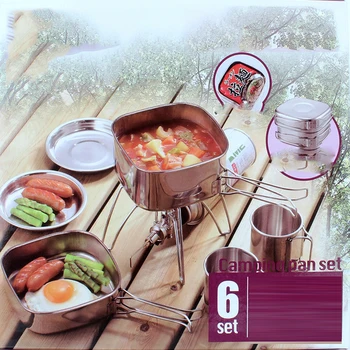 He-Outdoor 6-Piece Pot Camping Stainless Steel Cookware 2-3 Person Portable Barbecue Combination Pot Mountaineering Picnic Set
He-Outdoor 6-Piece Pot Camping Stainless Steel Cookware 2-3 Person Portable Barbecue Combination Pot Mountaineering Picnic Set