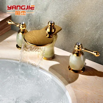 Originality Jade Gold-plated Cold Hot Water Three-piece Basin Faucet Part Style Platform Basin Wash Basin Faucet 120030fg
Originality Jade Gold-plated Cold Hot Water Three-piece Basin Faucet Part Style Platform Basin Wash Basin Faucet 120030fg