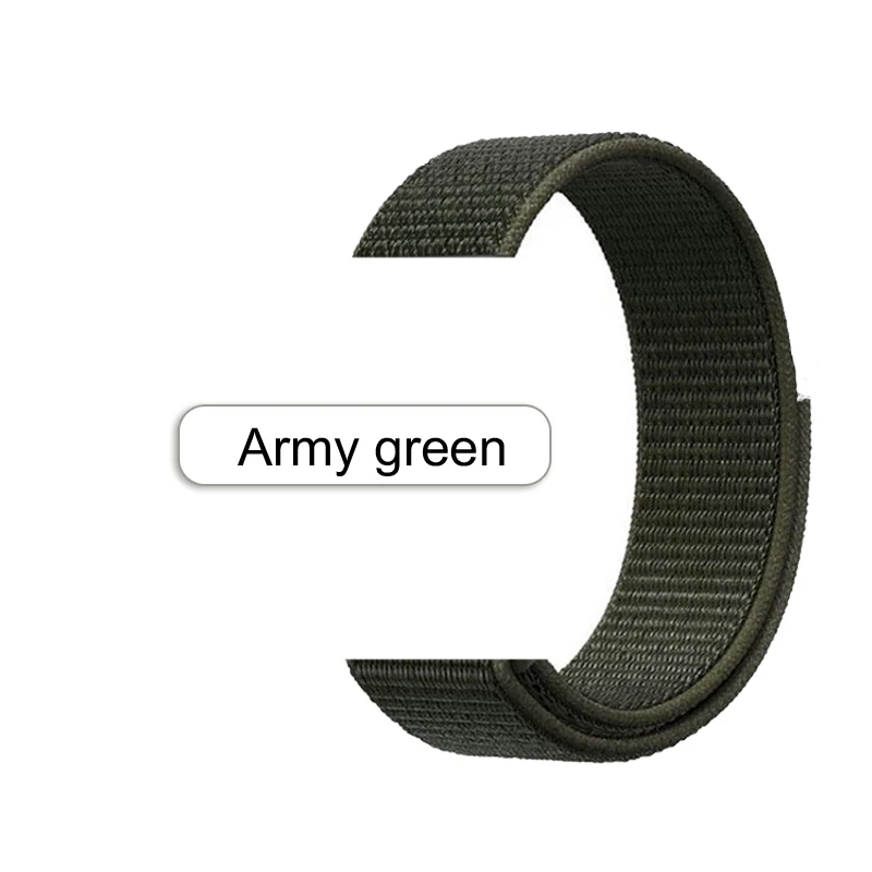 Ремешок спортивный армейского зеленого цвета для iwatch Band 6 5 40 мм 44 нейлоновый
