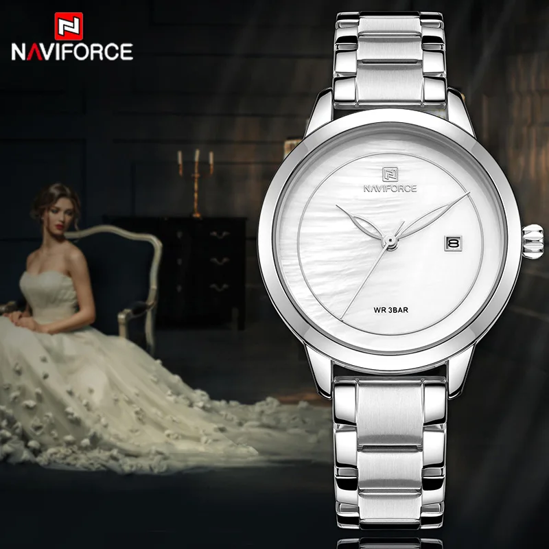 NAVIFORCE Luxury Brand Women Watches Clock Steel Quartz Watch Fashion Ladies Waterproof Wrist Watch Reloj Mujer Relogio Feminino
NAVIFORCE Luxury Brand Women Watches Clock Steel Quartz Watch Fashion Ladies Waterproof Wrist Watch Reloj Mujer Relogio Feminino