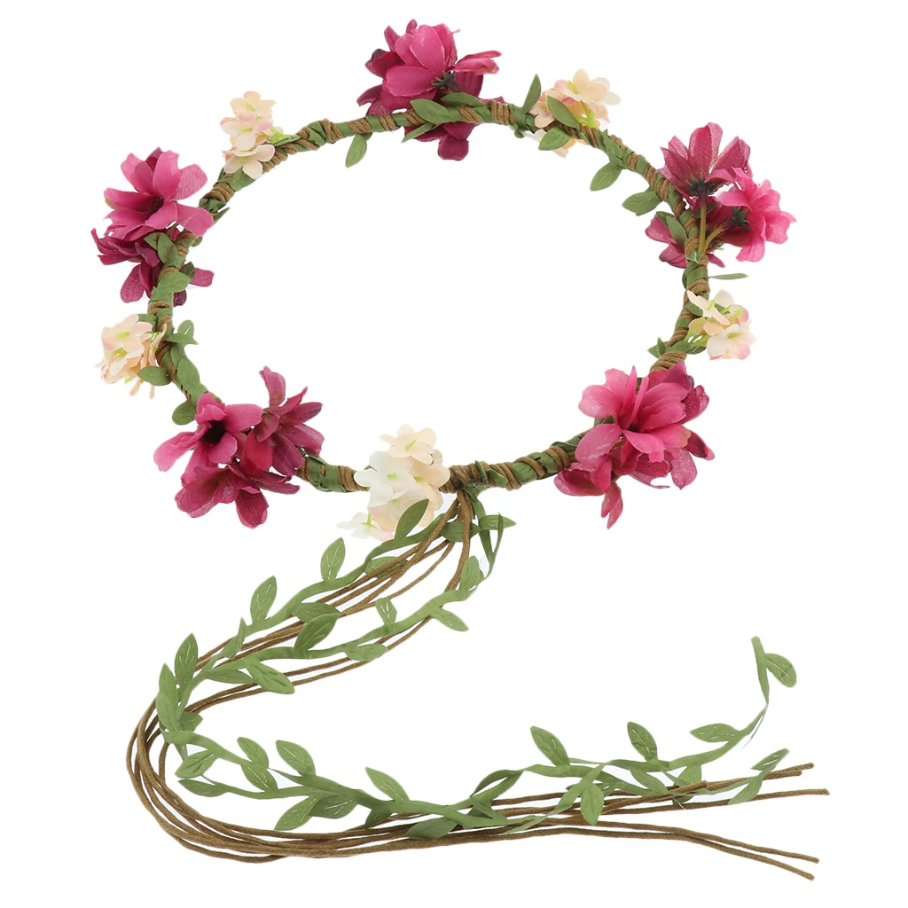 3 Colors Women Flower Headband Wreath Crown Floral Wedding Garland Festivals Photography 3 Colors Women Flower Headband Wreath Crown Floral Wedding Garland Festivals Photography