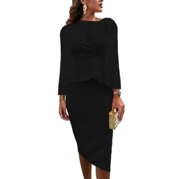 Women Winter Autumn Suits Solid Color Long Sleeve Top and Split Skirts Set Office Lady Work Suits
Women Winter Autumn Suits Solid Color Long Sleeve Top and Split Skirts Set Office Lady Work Suits