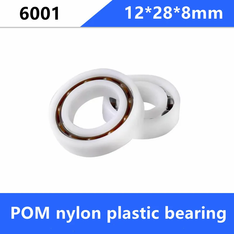 

20/50pcs 6001 12mm POM Plastic bearings with Glass balls 12*28*8 mm nylon bearing 12x28x8