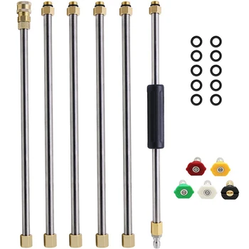 90 Inch Universal Wand Set Car Washing Pressure Washer Wand Extension, Replacement Lance Power Washer Lance 1/4Inch Thread Quick
90 Inch Universal Wand Set Car Washing Pressure Washer Wand Extension, Replacement Lance Power Washer Lance 1/4Inch Thread Quick
