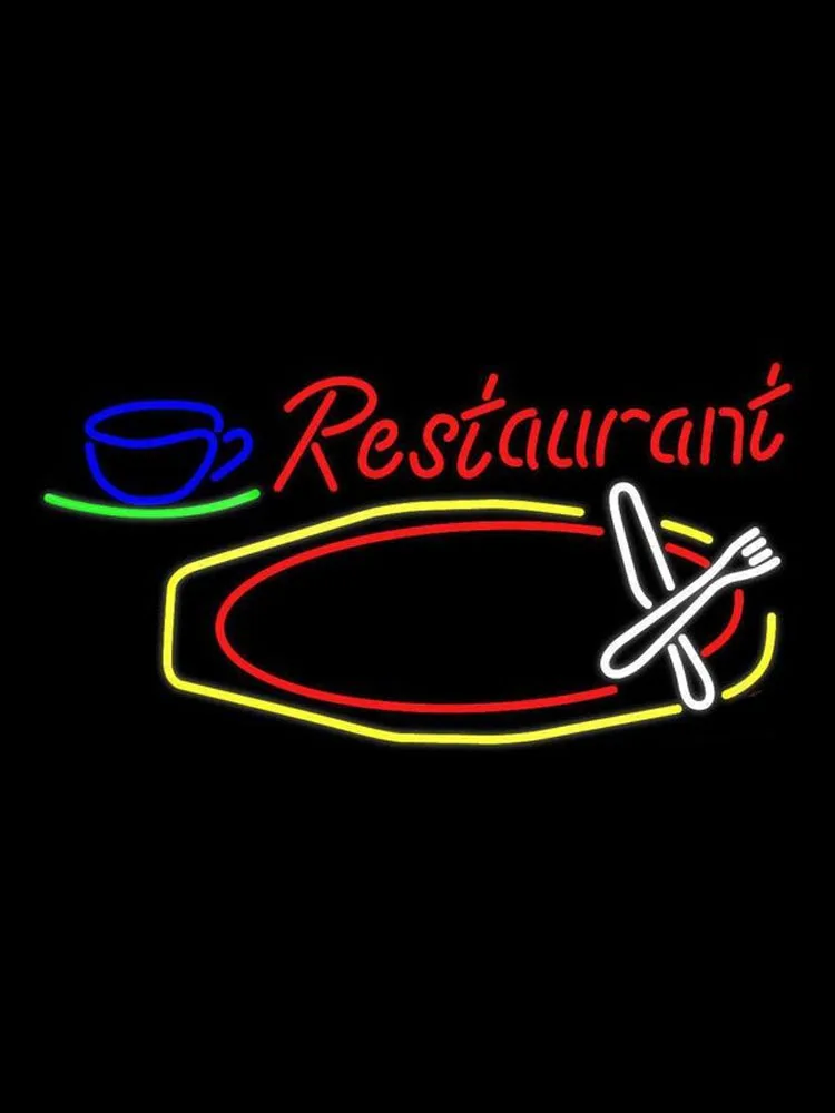 

Neon Sign For Restaurant plate Tube Commercial Beer Bar Lamps resterant light Hotel custom free diner food Impact Attract light