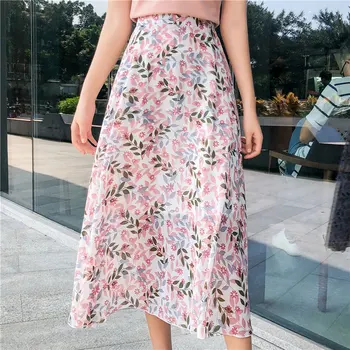 Spring Summer High Waist Chiffon Women Midi Skirts Casual Floral Print Female Skirt Maxi Beach Skirt femme 2020
Spring Summer High Waist Chiffon Women Midi Skirts Casual Floral Print Female Skirt Maxi Beach Skirt femme 2020