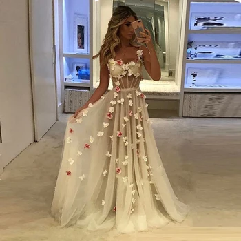 Elegant Prom Dress Long Spaghetti Stap Appliques with Flowers HandmadeTulle Formal Evening Gowns Girl Party Dress Graduations
Elegant Prom Dress Long Spaghetti Stap Appliques with Flowers HandmadeTulle Formal Evening Gowns Girl Party Dress Graduations