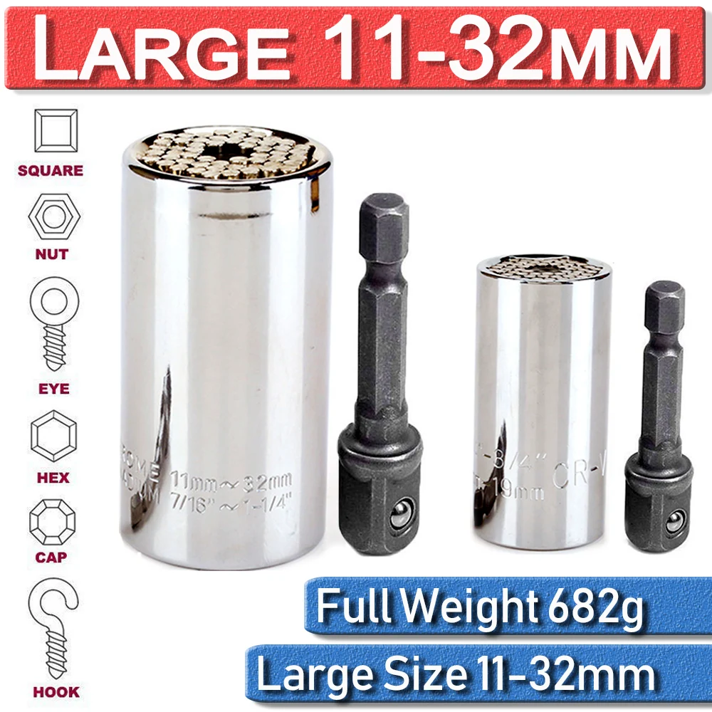 7-19/9-27/11-32mm Magic Connecting Universal Socket Wrench Grip Power Drill Adapter Tool Drill Bit Hand Tools Ratchet Sets D40
7-19/9-27/11-32mm Magic Connecting Universal Socket Wrench Grip Power Drill Adapter Tool Drill Bit Hand Tools Ratchet Sets D40