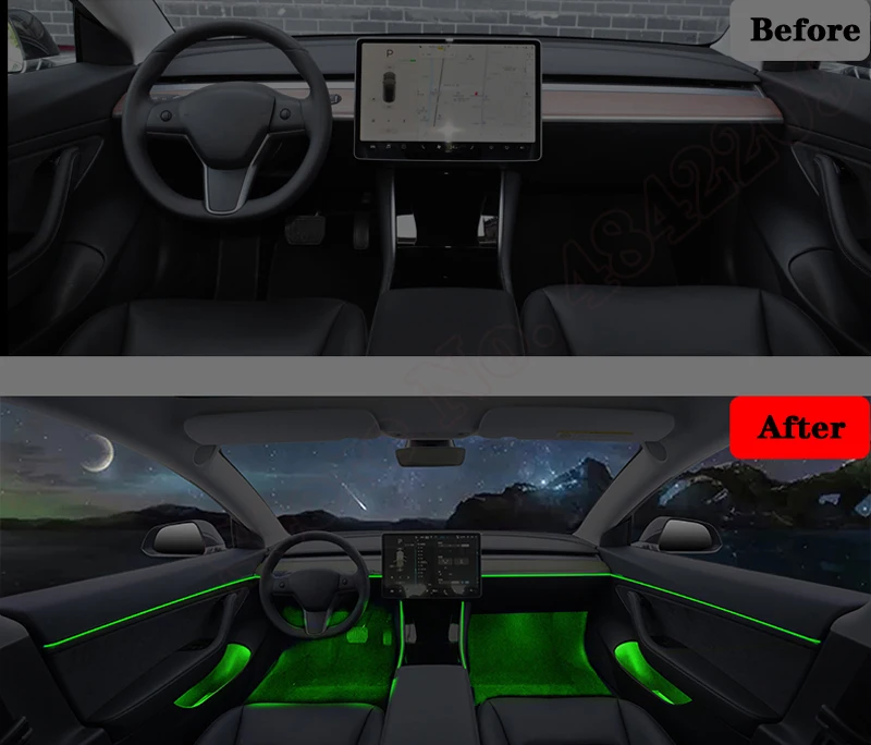 Decorative Ambient Light LED Car Atmosphere Lamp illuminated Strip 64 Colors Touch Control For Tesla MODEL 3 2019-2022 MODEL Y
Decorative Ambient Light LED Car Atmosphere Lamp illuminated Strip 64 Colors Touch Control For Tesla MODEL 3 2019-2022 MODEL Y