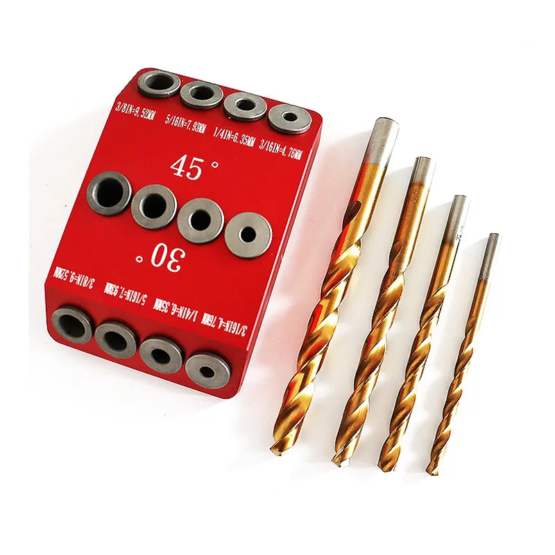 Woodworking Oblique Hole Locator Drill Bit Pocket Hole Jig Kit Multi Degree Angle Drill Guide Hole Puncher DIY Carpentry Tool
Woodworking Oblique Hole Locator Drill Bit Pocket Hole Jig Kit Multi Degree Angle Drill Guide Hole Puncher DIY Carpentry Tool