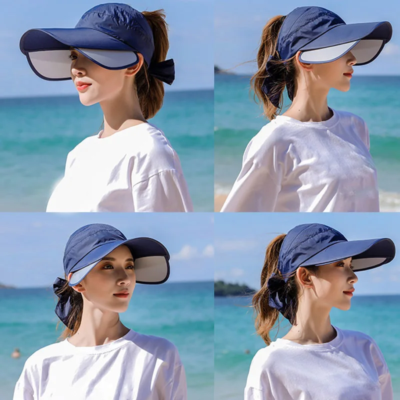 NEW Retractable Women Sun Visor Summer Hat Unisex UV Cap Beach Headwear | Спорт и развлечения