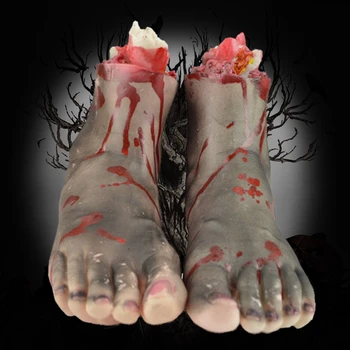2Pcs/set Horror Fake Broken Bloody Foot Halloween Make-up Prop Cosplay Costume Decoration Trick Tool Both Feet black
2Pcs/set Horror Fake Broken Bloody Foot Halloween Make-up Prop Cosplay Costume Decoration Trick Tool Both Feet black