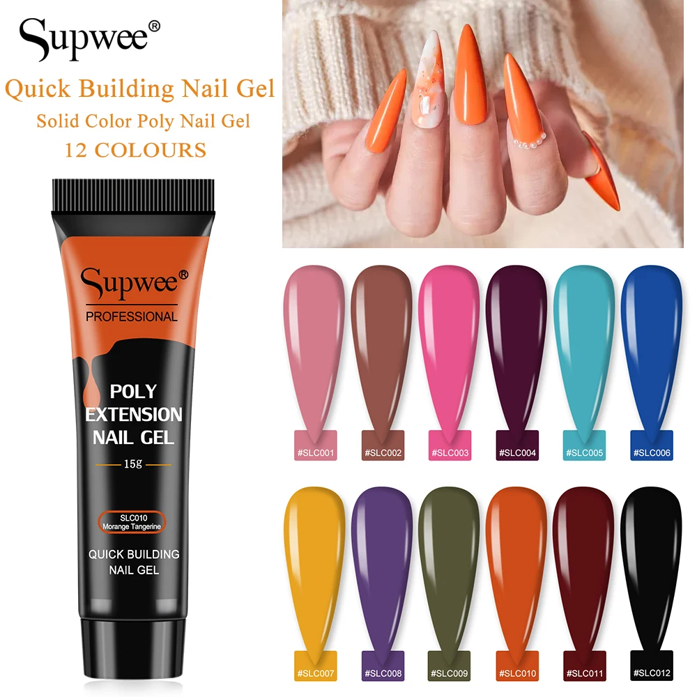 SUPWEE Poly Nail Gel Kit Set 15ML 12 Colors Nail Extension High Quality Quick Builder Poly Nail Polish Nail Art Design
SUPWEE Poly Nail Gel Kit Set 15ML 12 Colors Nail Extension High Quality Quick Builder Poly Nail Polish Nail Art Design