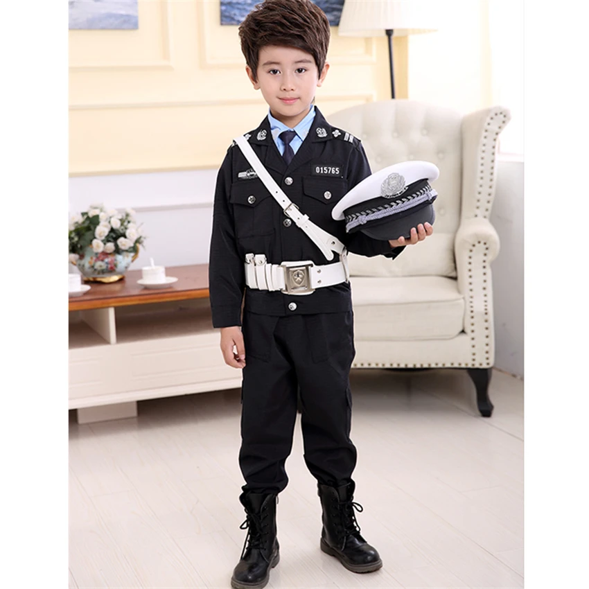 Kids Policeman Cosplay Costumes Carnival Halloween Performance Fancy Traffic Police Uniform Children's Day with Cap Belt
Kids Policeman Cosplay Costumes Carnival Halloween Performance Fancy Traffic Police Uniform Children's Day with Cap Belt