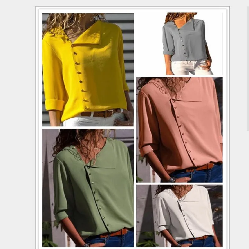 Fashion Irregular Solid With Button Shirt For Women Autumn 2019 Casual Slash Neck Long Sleeve Female Tops Cotton Blouse Ladies
Fashion Irregular Solid With Button Shirt For Women Autumn 2019 Casual Slash Neck Long Sleeve Female Tops Cotton Blouse Ladies