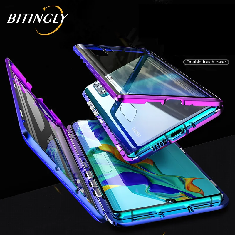 Gradient Metal Frame Magnetic Case For Huawei Mate 20 Pro P30 Pro Dual Side Tempered Glass Protector Cover For Huawei P30 Pro
Gradient Metal Frame Magnetic Case For Huawei Mate 20 Pro P30 Pro Dual Side Tempered Glass Protector Cover For Huawei P30 Pro