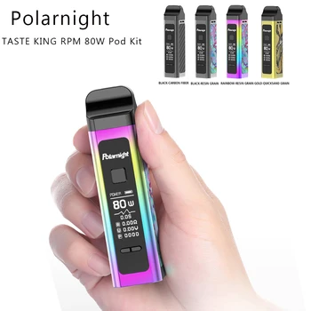 

Polarnight Taste King 80w Pod Vape Kit 1500mAh Battery with 4.0ml&Mesh Coil 3.5ML Pod Taste King Vape Kit VS Vinci mod