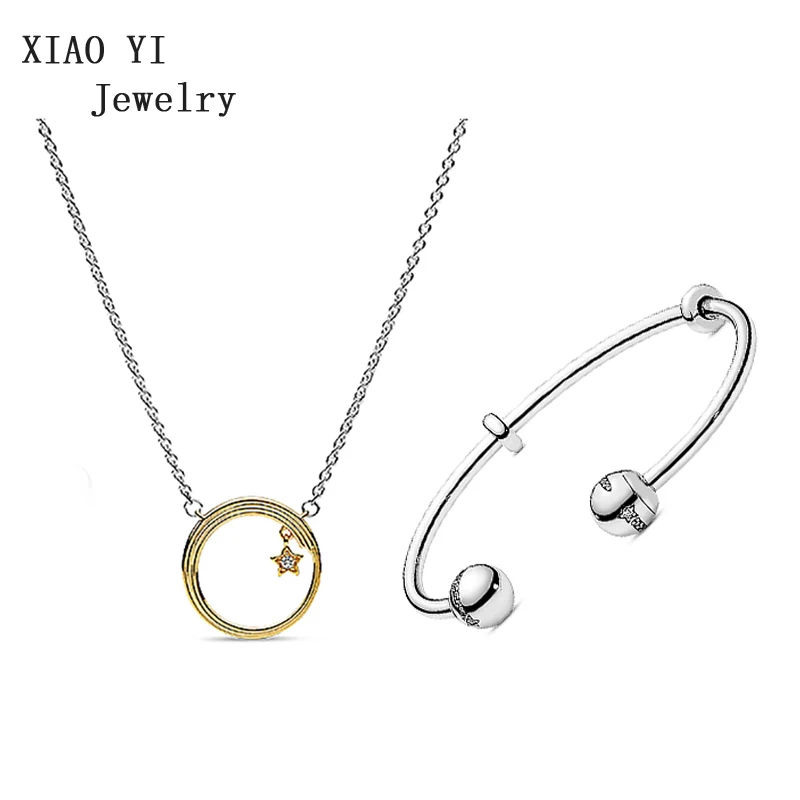 XIAOYI 100% of the 2019 Winter S925 Christmas charm Gold star necklace open star bracelet set factory wholesale fashion female
XIAOYI 100% of the 2019 Winter S925 Christmas charm Gold star necklace open star bracelet set factory wholesale fashion female