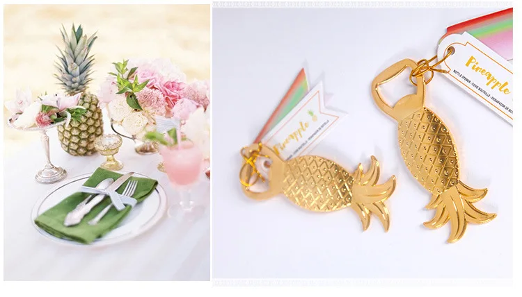 25 pcs/set bottle opener pineapple wedding gift golden beer