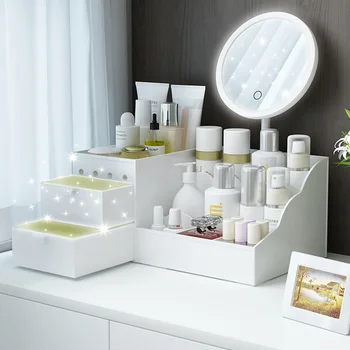 LED Mirror Makeup Organizer Bathroom Women Large Capacity Drawer Makeup Storage Box Nail Polish Skin CareTable Cosmetic Case
LED Mirror Makeup Organizer Bathroom Women Large Capacity Drawer Makeup Storage Box Nail Polish Skin CareTable Cosmetic Case
