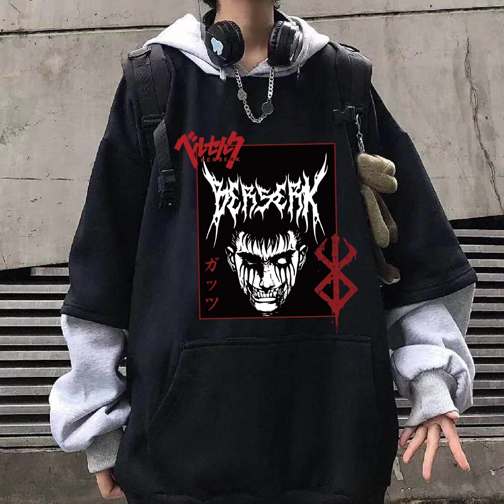 

Berserk Oodies Men's Casual Oversized Sweatshirts Japanese Cartoon Loose Hoodie Comfortable Creativity Streetwear Male
