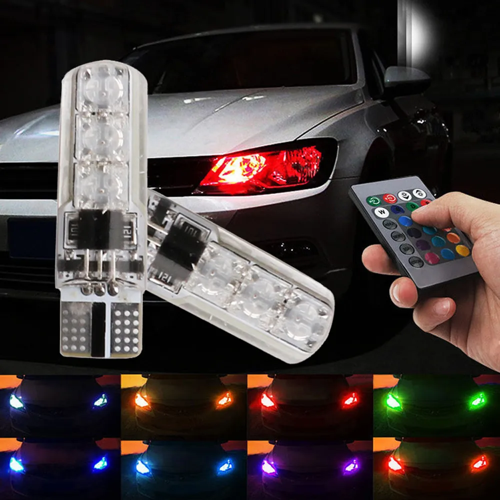 kongyide car light 2x T10 5050 LED RGB Multi-color Interior Wedge Side Light Strobe Remote Control Atmosphere Light
kongyide car light 2x T10 5050 LED RGB Multi-color Interior Wedge Side Light Strobe Remote Control Atmosphere Light