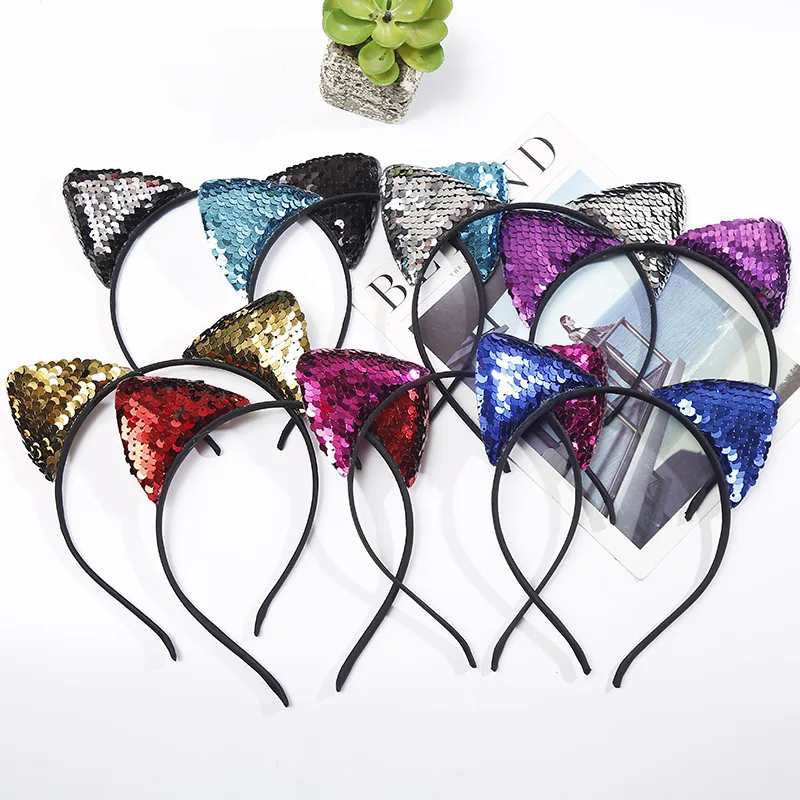 11 Colors Rainbow Can flip Sequins Shining Cat Ear Girl Hairband Cute Fashion Kid Hair Accessories Women Birthday Party Gift
11 Colors Rainbow Can flip Sequins Shining Cat Ear Girl Hairband Cute Fashion Kid Hair Accessories Women Birthday Party Gift