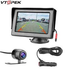 Vtopek 4.3 Inch TFT LCD Car Monitor Display Reverse Camera Parking System Use with Guide Lines Cigarette Lighter Suction Cup Vtopek 4.3 Inch TFT LCD Car Monitor Display Reverse Camera Parking System Use with Guide Lines Cigarette Lighter Suction Cup