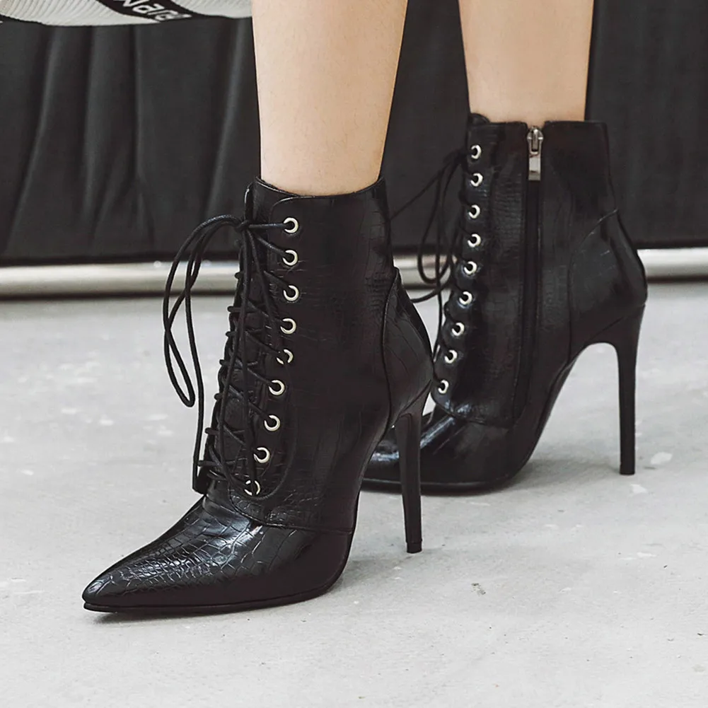 SARAIRIS 2020 Plus size 48 dropship women shoes woman sexy lace up pointed toe thin high heels party spring ankle boots female
SARAIRIS 2020 Plus size 48 dropship women shoes woman sexy lace up pointed toe thin high heels party spring ankle boots female