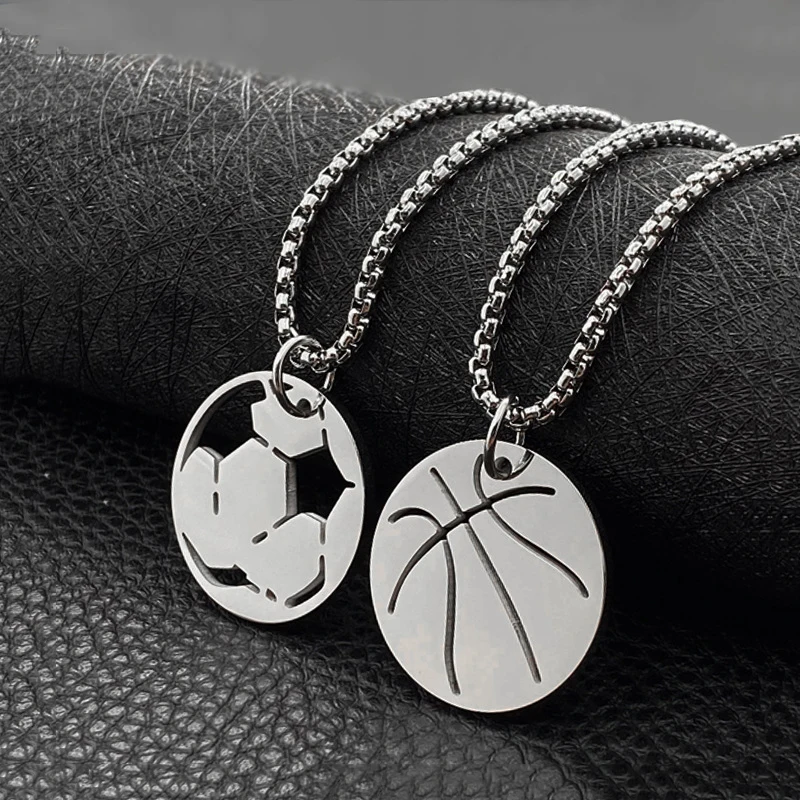 Football Link Chain Soccer Basketball Volleyball Stainless Steel Necklace Sport Jewelry Men Boy Children Gift Pendant | Украшения и