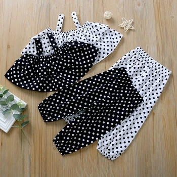 1-5Y Cute Outfits For Kids Baby Girls Tops Bloomers Pants Polka Dot Suspender Off Shoulder Tiered Vest Trousers Set Fashion Suit
1-5Y Cute Outfits For Kids Baby Girls Tops Bloomers Pants Polka Dot Suspender Off Shoulder Tiered Vest Trousers Set Fashion Suit