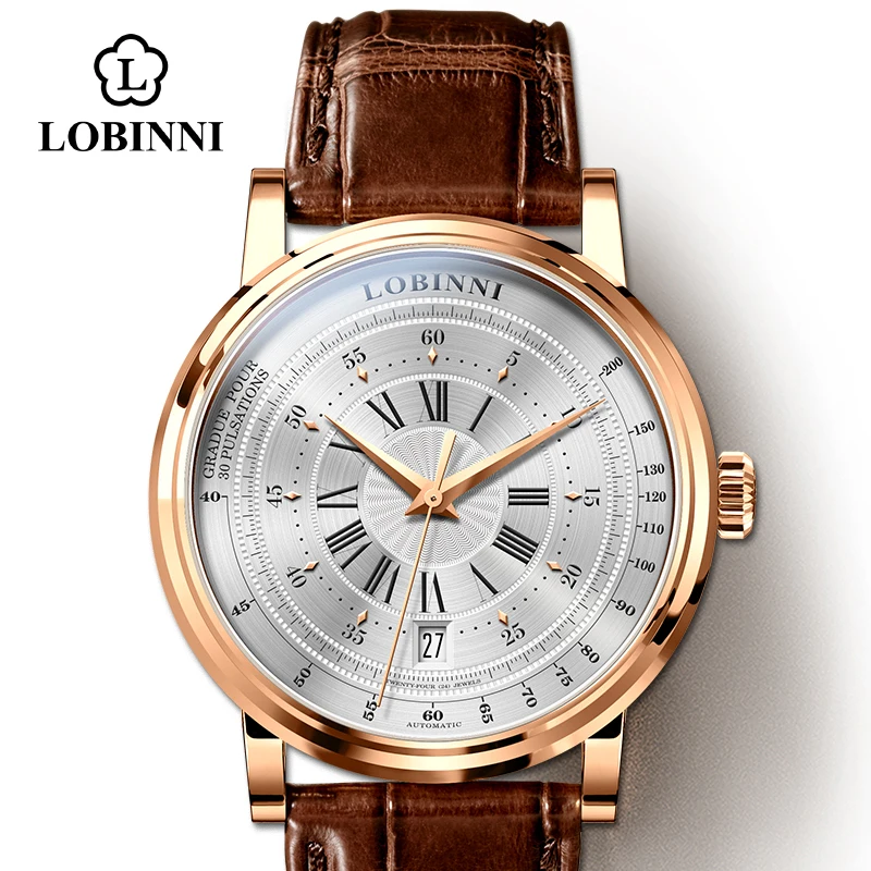 

Switzerland LOBINNI New Men Watches Top Luxury Brand Japan Import NH35A SII O Auto Mechanical MOVT Men's Clock Sapphire