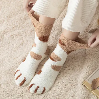 1pair Women Soft Plush Bedroom Cat Claws Home Warm Coral Fleece Socks Elastic Winter Heat Preservation Floor Cute Thickened
1pair Women Soft Plush Bedroom Cat Claws Home Warm Coral Fleece Socks Elastic Winter Heat Preservation Floor Cute Thickened