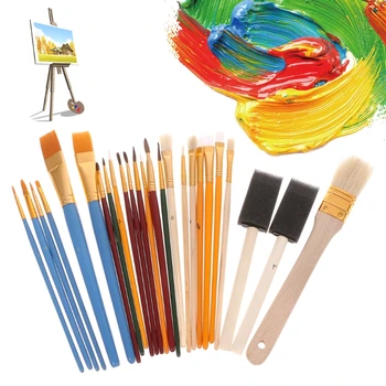 25pcs Professional Paint Brush Set Nylon Hair Oil Watercolor Pen Art Supplies
25pcs Professional Paint Brush Set Nylon Hair Oil Watercolor Pen Art Supplies