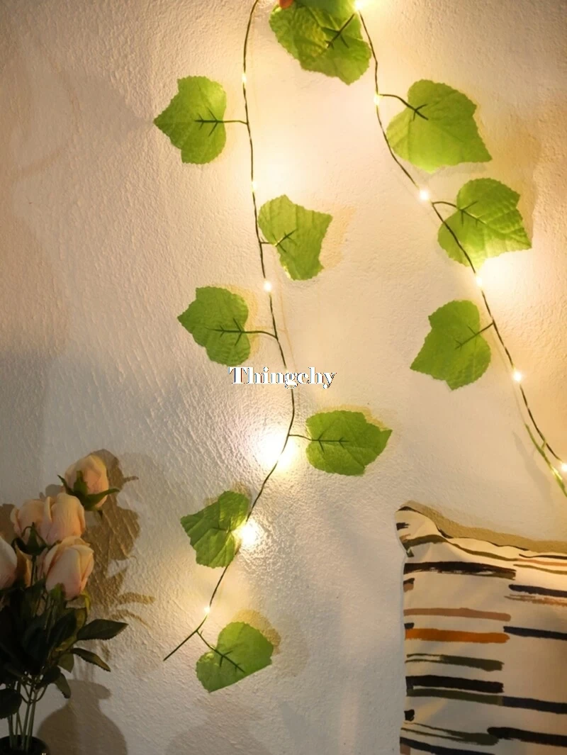 Ivy leaf garland fairy lights Decorative Vine string lights,garland wedding home decoration, mini led copper lights
Ivy leaf garland fairy lights Decorative Vine string lights,garland wedding home decoration, mini led copper lights