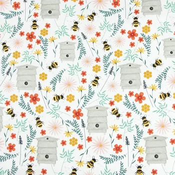 110cm Wide Flower Bee Printed Cotton Fabrics for Sewing Plain Fabric Patchwork Accessories DIY Clothes Dress Quilting Material 
110cm Wide Flower Bee Printed Cotton Fabrics for Sewing Plain Fabric Patchwork Accessories DIY Clothes Dress Quilting Material