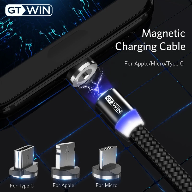 GTWIN 2M LED Fast Magnetic Charging USB Cable for iPhone 7 X XR Samsung S10 S9 Micro USB Cable type C Charger Cable USBC Cord
GTWIN 2M LED Fast Magnetic Charging USB Cable for iPhone 7 X XR Samsung S10 S9 Micro USB Cable type C Charger Cable USBC Cord