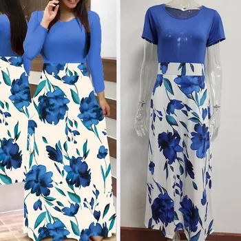 Spring Summer For Women Dress Casual Long Sleeve Round Neck Tunic Floral Flower Print Patchwork Vintage Maxi Long Dress Vestidos 
Spring Summer For Women Dress Casual Long Sleeve Round Neck Tunic Floral Flower Print Patchwork Vintage Maxi Long Dress Vestidos
