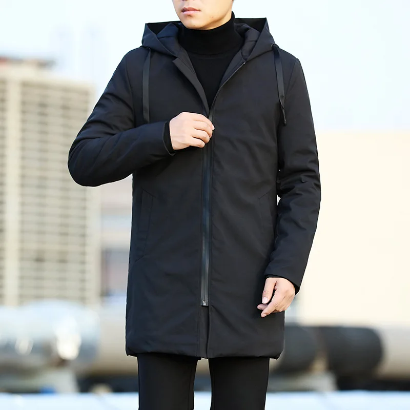 Куртка мужская утепленная с капюшоном Повседневный плащ ветровка пальто 6XL Осень